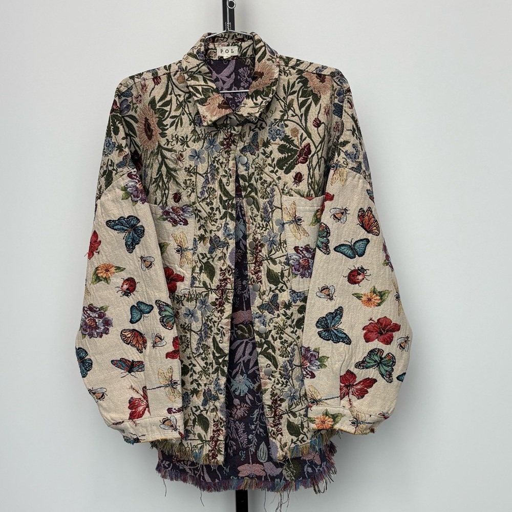 Pol Multicolor Jacket Shacket Oversized Butterfly… - image 2